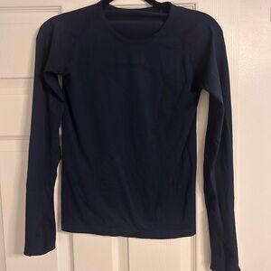 Women's Athletic Navy Long Sleeve Top